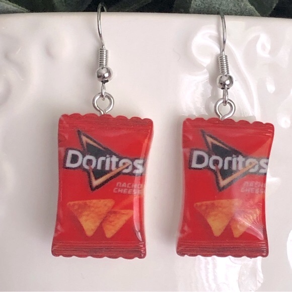 New Doritos Dangling Earrings Mini Food Cute Chips Snacks Fun Unique Party Gifts - Picture 7 of 7